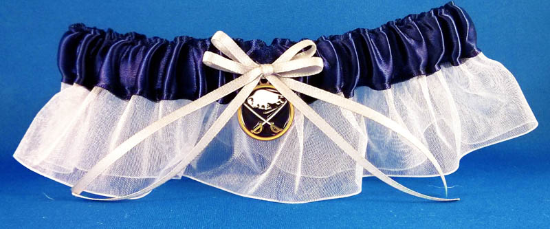 Buffalo Sabres Inspired Garter with Licensed Charm