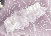 Butterfly trim garter w/ Lavender accents