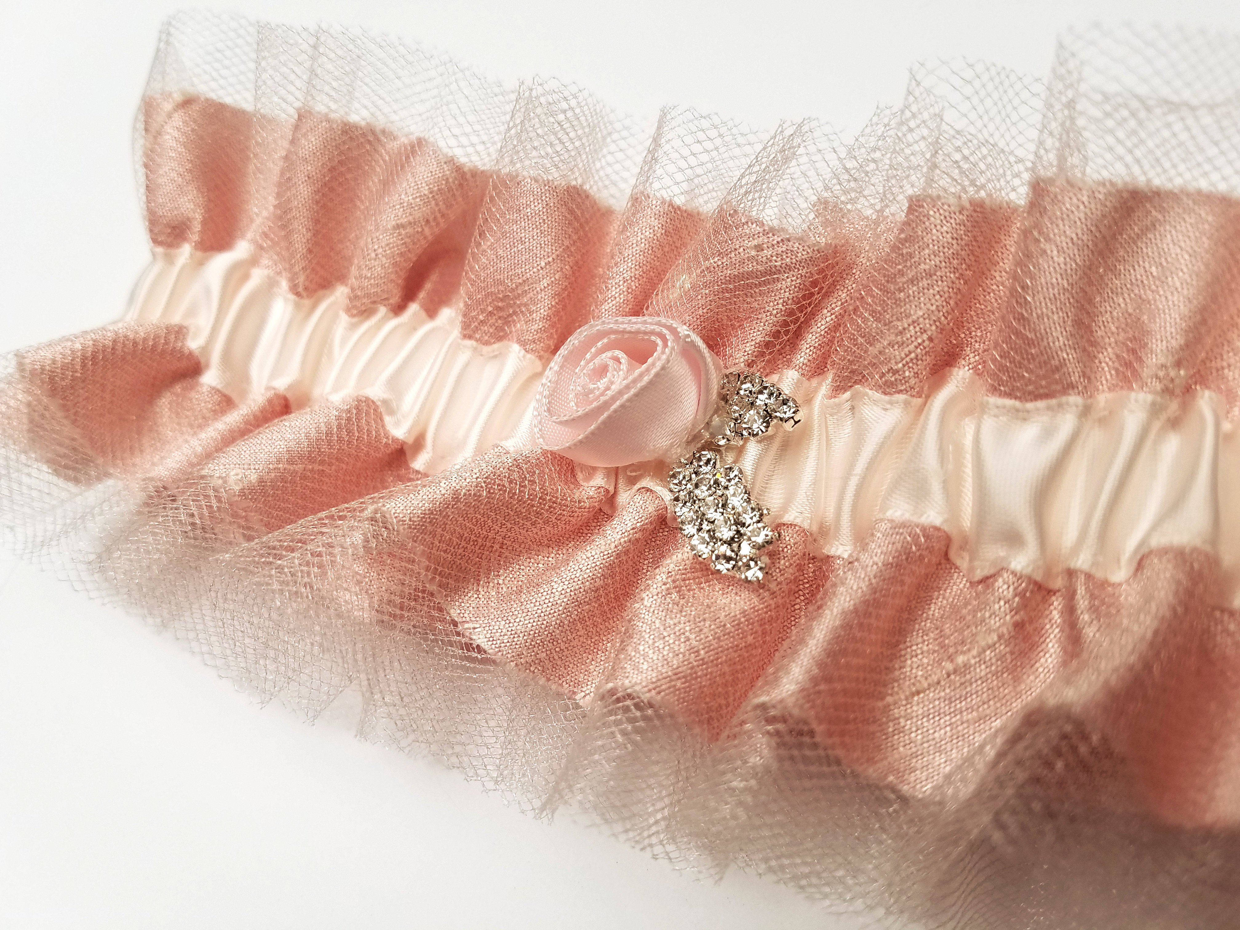 Pink Tulle and Silk Garter