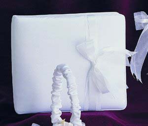 Satin and Organza Guest Book with Bows