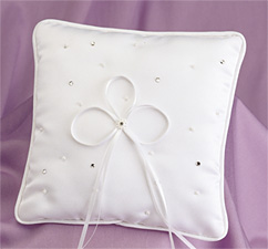 Satin Rhinestone & Pearl Ring Pillow