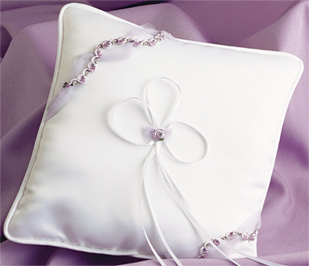 Satin Ring Pillow with Braid Trim