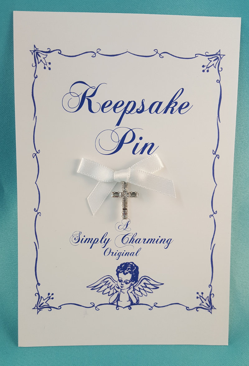 Keepsake Pin w/Our fine Crystal Cross