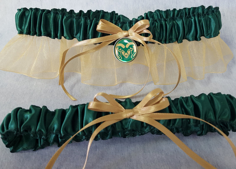 Colorado State University Inspired Garter with Licensed Collegiate Charm