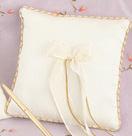 Satin Ring Pillow with European Gold Trim