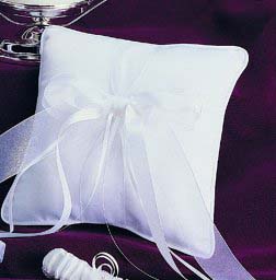 Satin & Organza Ring Pillow with Bows