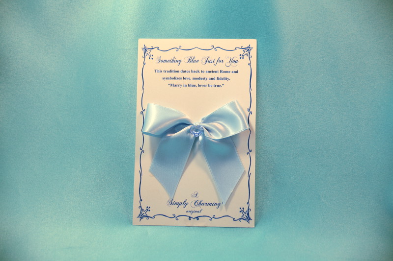 Something Blue Bow with our Fine Crystal Heart
