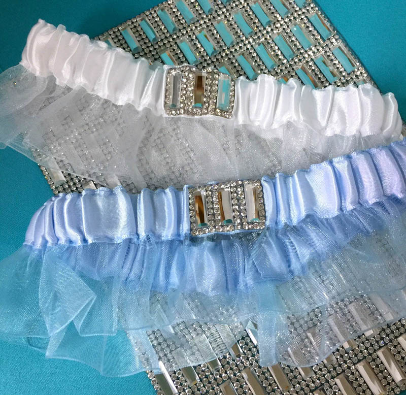 Prom Garter with Emerald Cut Crystals